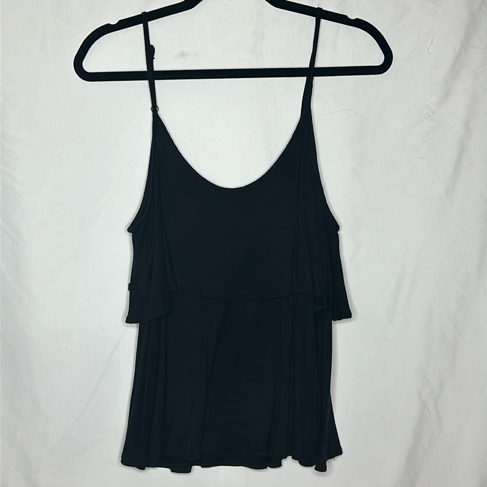 Gently Used Black Ruffle Tank